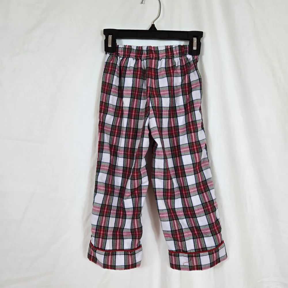 Disney Store Boys Red White Mickey‎ Mouse Holiday Plaid Flannel Pajama Set Sz 3